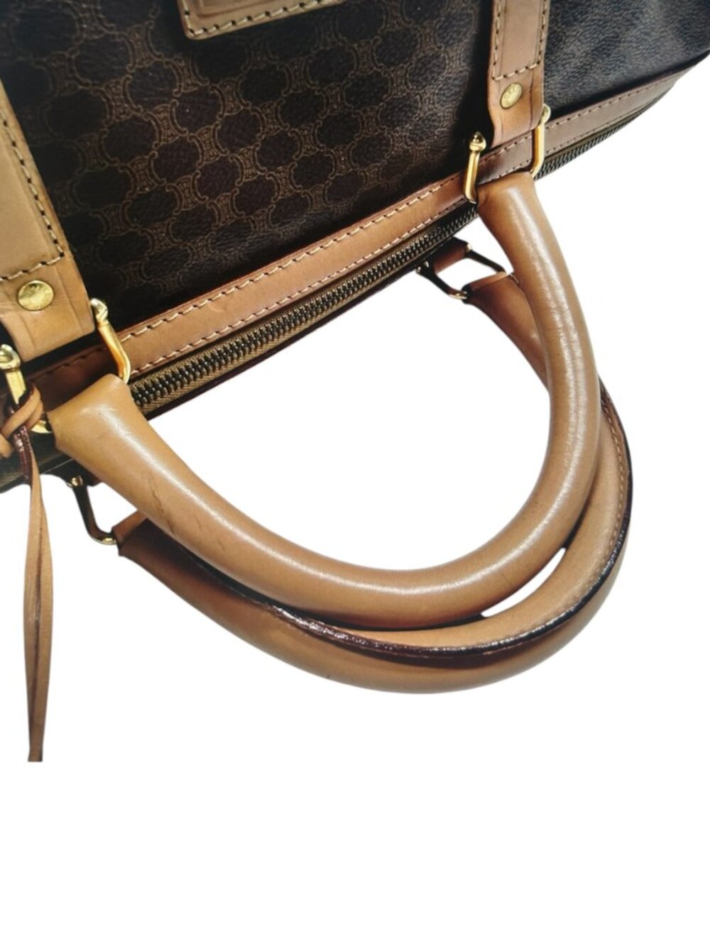 Authentic Celine Macadam Boston Brown PVC  Leather Travel Bag UNISEX - Picture 4 of 7